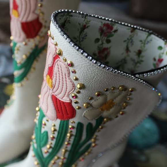 Gucci 2017AW RUNWAY Crystal Leather Bootie Shoe - Picture 3 of 8